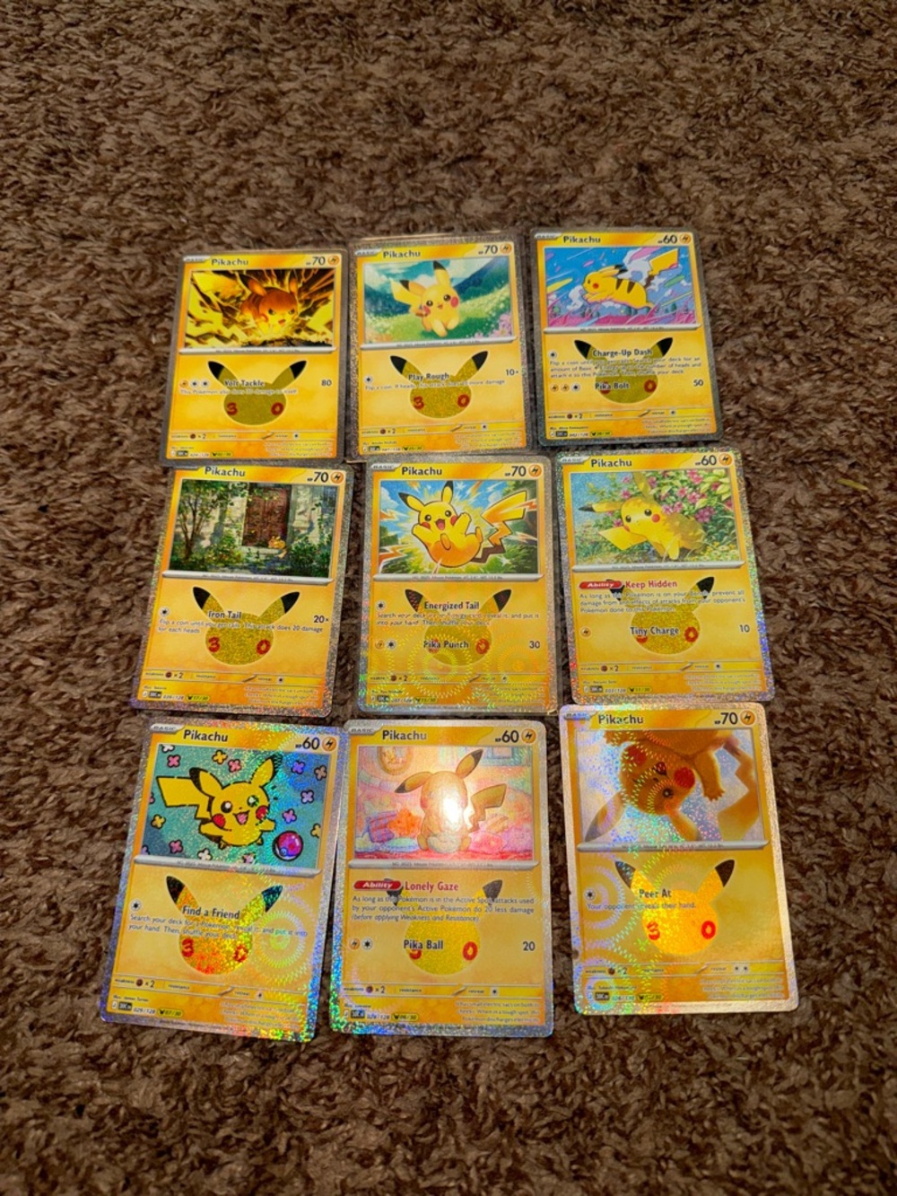 9 of 30 Holo Pikachu Cards 30th Celebration Pokemon